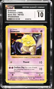 CGC 10 GEM MINT - 1999 Base Set Drowzee 49/102 SHADOWLESS - Picture 1 of 2
