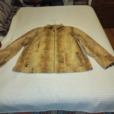 DIALOGUE EUC WOMEN'S SIZE 2X REPTILE PRINT JACKET COAT - Image 1 of 4