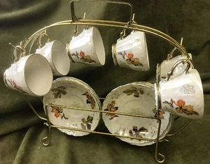 Vintage Sterling China 6 Demitasse Cup/Saucer/Cady Lusterware Japan - Picture 1 of 6