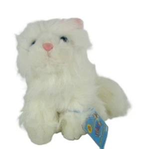 Webkinz Persian Cat HM110 Ganz New Sealed Code Plush Stuffed Animal White Bow - Picture 1 of 10