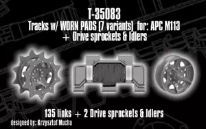 1/35 QuickTracks T-35083 Tracks w/ WORN PADS for APC M113 + DS & Idlers - Picture 1 of 1