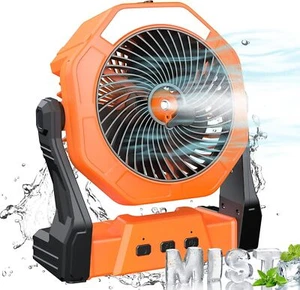 Portable Misting Fan, 8-Inch Outdoor Fans for Patios, Home Desk Fan for Bedroom - Picture 1 of 7