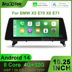 10.25" Android 14 8-Core Car Stereo Radio Carplay For BMW X5 E70 X6 E71 CCC CIC - Picture 1 of 13