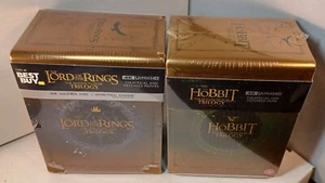 The Lord of the Rings Trilogy 4K (U.S) + Hobbit Trilogy 4K Steelbooks (U.K)-NEW - Picture 1 of 10