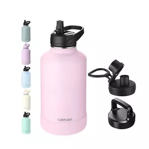 64oz Insulated Water Bottle with Straw, Half Gallon Stainless Steel Vacuum Wa... - Picture 1 of 7