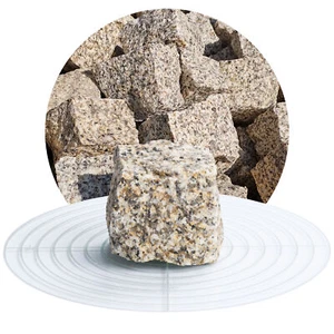 Schicker Mineral Granit Pflastersteine gelb-grau 5x5x5 cm 25 kg Sack Steine - Bild 1 von 3