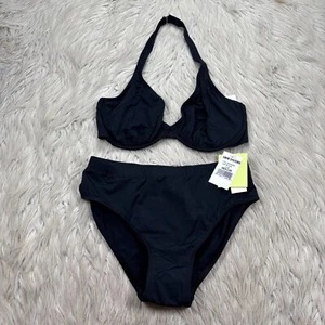 NWT Swim Systems Women's M 38DD Black Bikini Halter Underwire - Bild 1 von 4