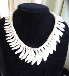 Mother of Pearl Shell Necklace - 16 inches Long - Picture 1 of 14