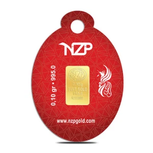 Blister ovalado de oro Nzp - mini lingotes de oro 0,10 gramos (995 24 quilates) - Imagen 1 de 3