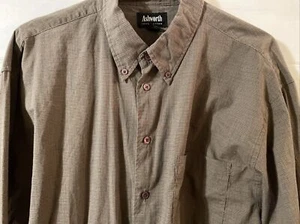Ashworth OLIVE GREEN Plaid Mens XL Button Down Long Sleeve Shirt - Picture 1 of 4