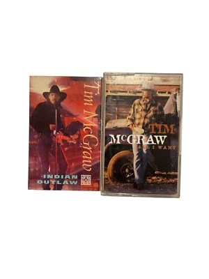 2 Tim McGraw Cassettes All I Want and Indian Outlaw Single - Image 1 of 3