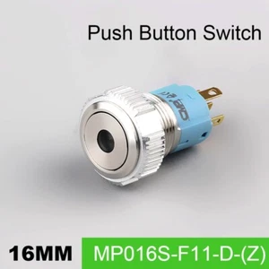 Interruttore a pulsante in metallo 16 mm testa piatta punto LED IP67 mantenuto con lampada LED 3A - Foto 1 di 6