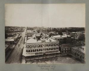 Christchurch New Zealand Hobbs Building Lyttelton Times Cathedral Sq 1880s Photo - Picture 1 of 2