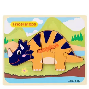 Dinosaur Puzzle Board Triceratops teaching tools Early learning toy Game AU - Picture 1 of 1