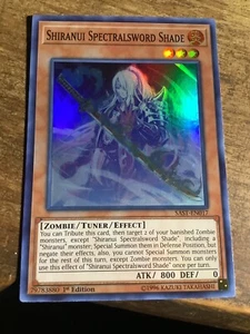 YuGioh Shiranui Sqectralsword Sombra Casi Casi Nuevo SAST-EN017 Tarjeta Súper Rara - Imagen 1 de 1