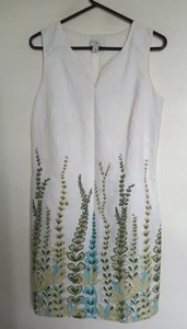 Ann Taylor Loft Off of white Lined sleeveless dress Sz 10 - Picture 1 of 4