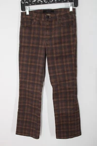 J Brand 26 Brown Plaid Bootcut Crop Selena Pants - Picture 1 of 8