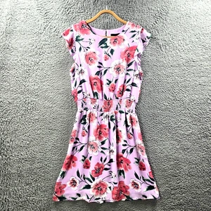 Tokito Womens A-line Dress Size 10 Purple Pink Floral Sleeveless Elastic Waist - Picture 1 of 13