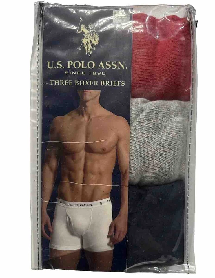 США POLO МУЖСКАЯ УПАКОВКА 3 - КРАСНЫЙ СИНИЙ СЕРЫЙ - XLARGE - НИЖНЕЕ БЕЛЬЕ X 3 ТРУСЫ-БОКСЕРЫ ХЛОПОК - Изображение 1 из 1