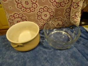 Set===2 Salatschüsseln oder Teller Backofen Gratin Duralex und Keramik 20/22cm breit  - Bild 1 von 3