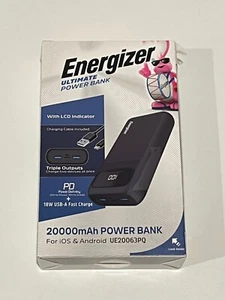 Energizer 20,000 mAh Ultimate W/ LCD PD Fast Portable Charger - Black OPEN BOX - Picture 1 of 1