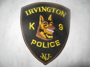 IRVINGTON NEW JERSEY K9 POLICE PATCH (VERSION ONE BROWN BORDER BLACK BACKGROUND) - Picture 1 of 1