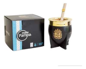 Mate Pampa Seleccion Argentina Negro Con Aro Dorado - Picture 1 of 4
