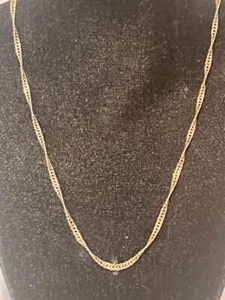 FEINE HALSKETTE KETTE AUS 9 KARAT GOLD FÜR DAMEN 16,5 ZOLL SCHMUCK 9 KT DOPPELTER PANZER GEDREHT - Bild 1 von 11