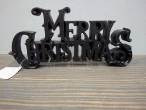 Merry Christmas Home Decor Black 9 x 4 x 1 inch Standing Sign - Picture 1 of 5