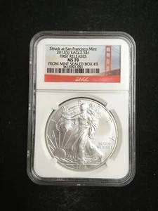 2012(S) MS70 NGC Certified First Releases FROM MINT SEALED BOX #3 Silver Eagle - Picture 1 of 4