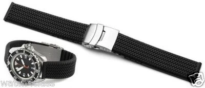 Black rubber Band Silicone Strap bracelet Buckle (fits) Chopard Racing F1 Tire - image 1 of 4