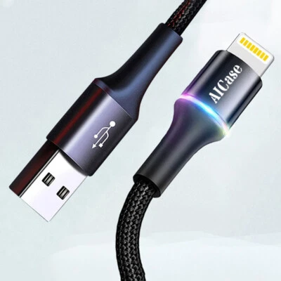 LED iPhone Charger Cable Data Cord for iPhone 14 13 12 11 Pro XS Max 7 8 6s Plus - Image 1 of 4