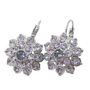 Orecchini donna monachella FIORE tono argento pietre lilla - Imagen 1 de 1