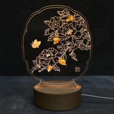 Design LED Handgemachte Bambus Perlmutt Nachttischtlampe Korea Asien Neu Luxus - Bild 1 von 4