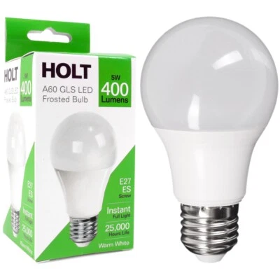 5W E27 ES Warm White LED A60 GLS LIGHT BULB Regular Edison Screw In 400L 240V A+ - Image 1 of 4