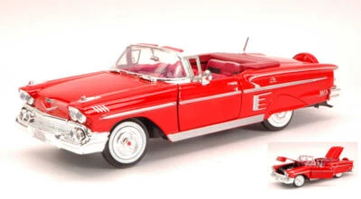 MODELLINO AUTO STATICO DIECAST MOTORMAX CHEVROLET IMPALA 1958 ROSSO SCALA 1:24 - Immagine 1 di 4