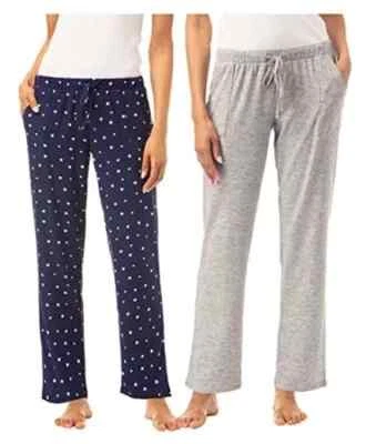 Lucky Brand Women's 2 Pack Straight Leg Lounge Pant with Drawstrings Pockets, XS - Image 1 of 4