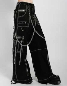Gothic Chain Wide leg Pants Women Oversize Low Rise Dark Academic Trousers 90s - Picture 1 of 4