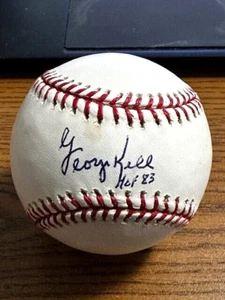 GEORGE KELL 14 SIGNED AUTOGRAPHED OML BASEBALL! Red Sox, A's, Tigers HOF 83! - Picture 1 of 2