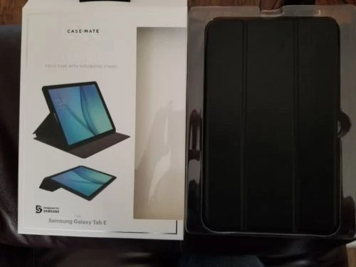 NUEVO Estuche Mate Esmoquin Folio Funda con Soporte Integrado para Samsung Galaxy Tab E Foto 1 de 2