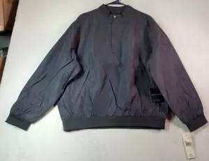Nicklaus Golf Jacket Mens Large Black 100% Silk Water Resistant 1/4 Zip NWT - Picture 1 of 16