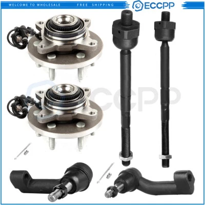 6Pieces Front Tie Rod End Link Wheel Bearning Hub For 2011-2014 Ford Expedition - Image 1 of 4