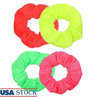 Неоновые резинки для волос упаковка 4 шт. эластичные галстуки женские аксессуары для волос новые - Изображение 1 из 4