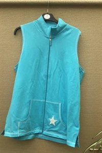 Quacker Factory turquoise waistcoat Full Zipper size large - Picture 1 of 1