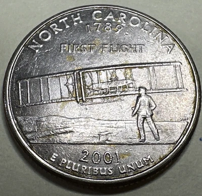 2001 D Washington Quarter State North Carolina NC 25C 7780N - Image 1 of 3