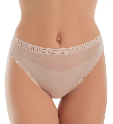OnGossamerMesh Hi Cut Brief Panties - 3 Pack - Champagne - L - Image 1 of 3