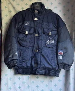 NFL Dallas Cowboys 90s Nylon Padded Team Football Jacket Youth Large 14-16 - Picture 1 of 18