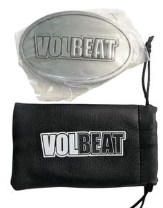 Hebilla de cinturón Volbeat color plata con bolsa de transporte negra VIP Swag Merch - Imagen 1 de 6