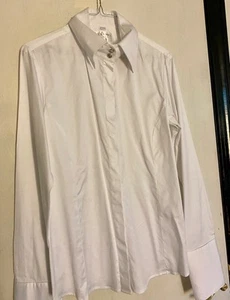 DaDonna Crisp White Cotton Shirt Large - Picture 1 of 4