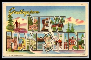 Greetings from, New Hampshire - Old Postcard H4 - Picture 1 of 2